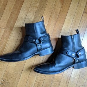 Coach Men's Suede Leather Moto Harness Boots